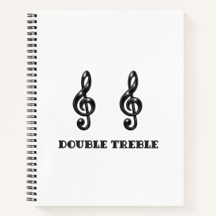 Double Treble Music Tote Bag Notebook