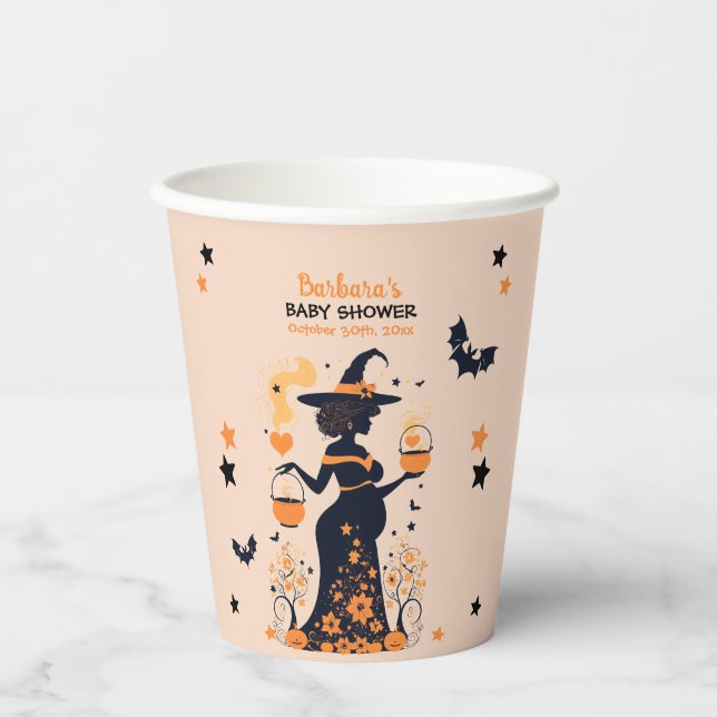 Double Trouble Brew - A Twin Halloween Baby Shower Paper Cups (Front)