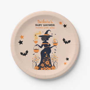 Double Trouble Brew - A Twin Halloween Baby Shower Paper Plate