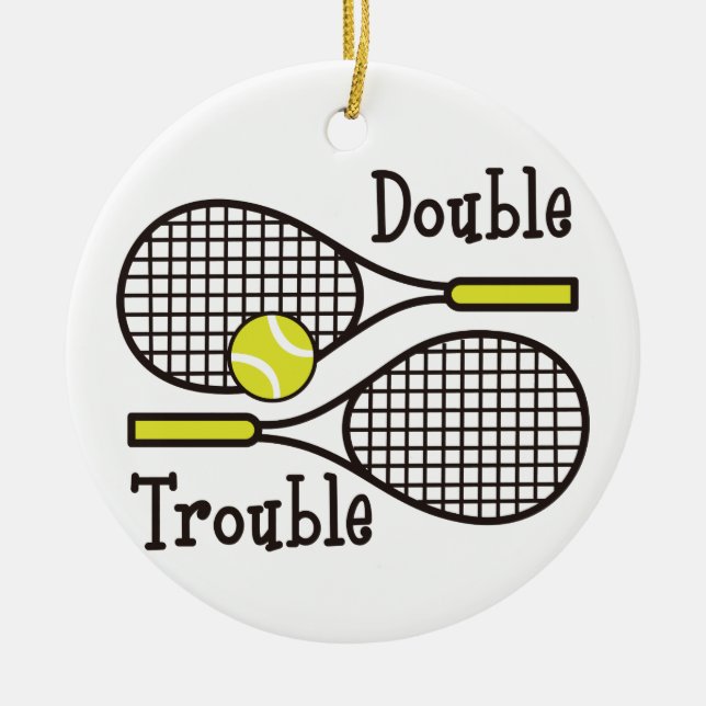 Double Trouble Ceramic Tree Decoration (Front)