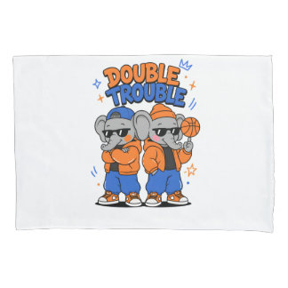 Double Trouble Cool Twin Elephants – A Pillowcase