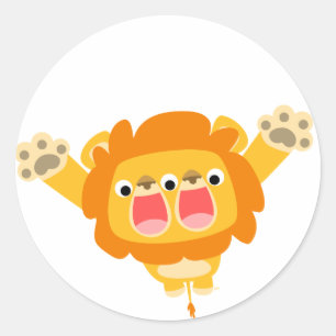 Double Trouble cute cartoon lion sticker