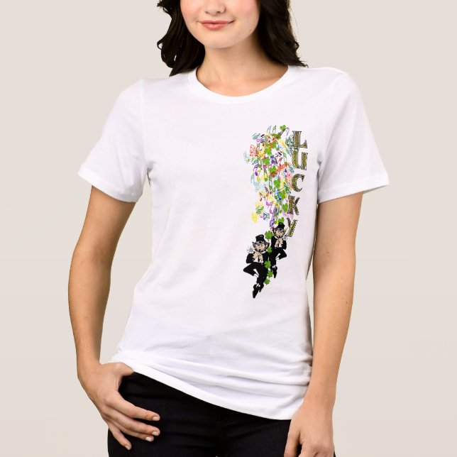 Double Trouble Lucky Irish Twins Tri-Blend Shirt (Front)