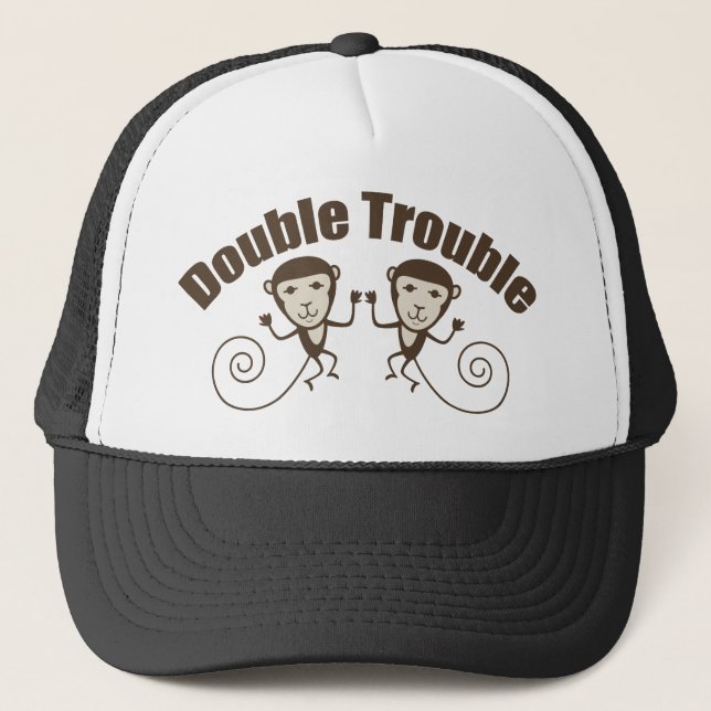 Double Trouble Monkey Trucker Hat (Front)