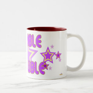 Double Trouble Purple Yellow Stars Part 2 Two-Tone Coffee Mug