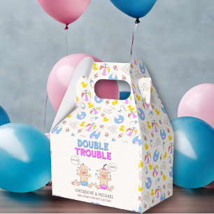 Double Trouble Twin Boy & Girl Baby Shower Favour Box
