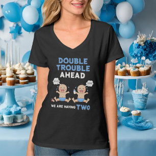 Double Trouble Twin Boys Mum To Be T-Shirt