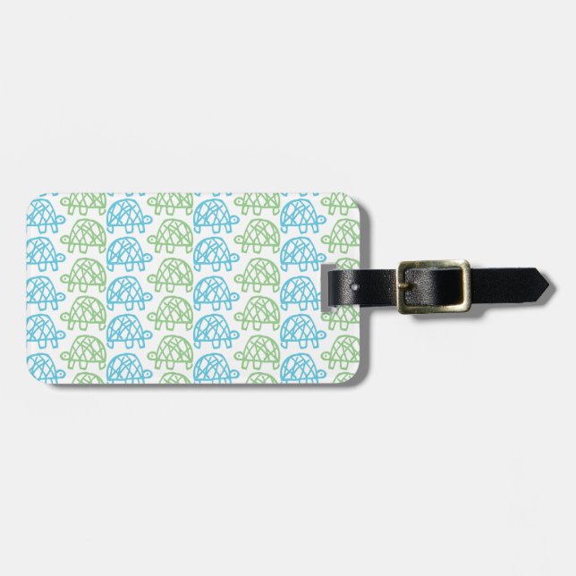 Double turtles luggage tag (Front Horizontal)
