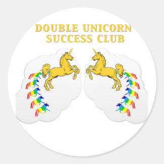 Double Unicorn Success Club Classic Round Sticker