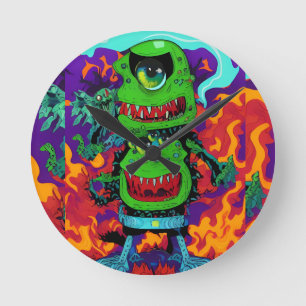 Double Up on Monstrosity - Ken Gauge Art Round Clock