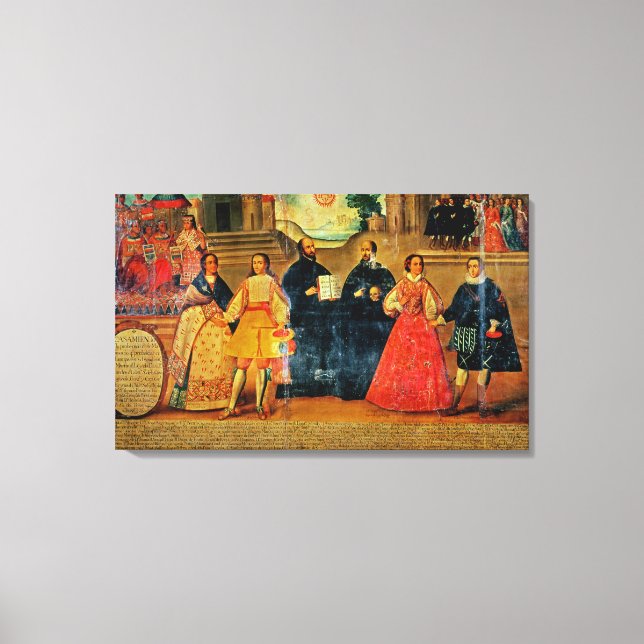 Double wedding between two Inca women Canvas Print (Front)