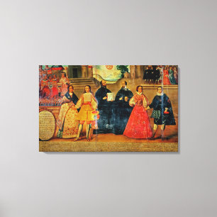 Double wedding between two Inca women Canvas Print