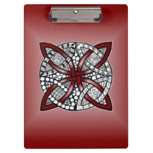 Double Wedding Ring Pattern Red Clipboard
