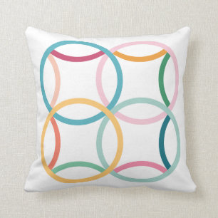 Double Wedding Ring Throw Pillow   Barn Quilt