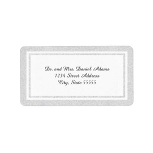 Double White Glitter Trim - Address Label