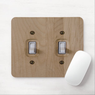 Double Wooden Switch Plate Mouse Mat