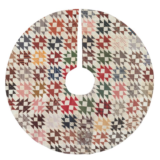 Double X quilt Brushed Polyester Tree Skirt (Front)