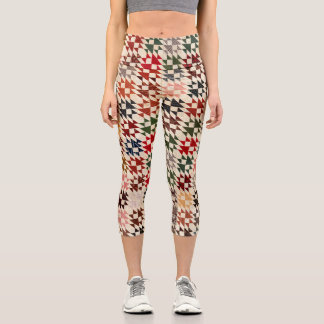 Double X quilt Capri Leggings