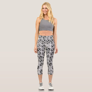Double X quilt in greys Capri Leggings