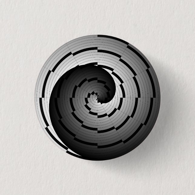 Double Yin Yang Spiral by Kenneth Yoncich 3 Cm Round Badge (Front)