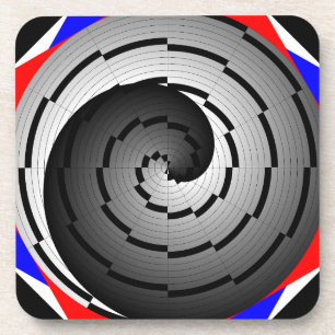 Double Yin Yang Spiral by Kenneth Yoncich Coaster