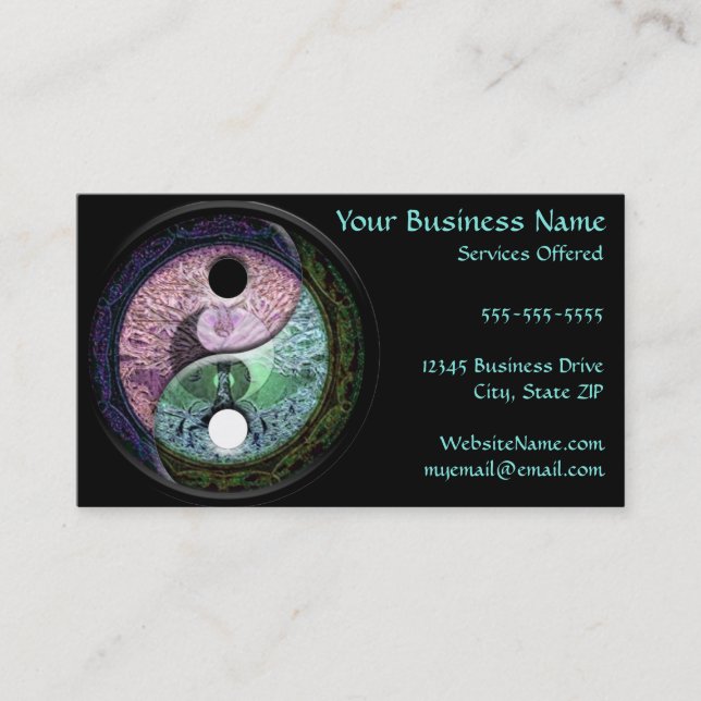 Double Yin Yang Tree of Life Business Card (Front)