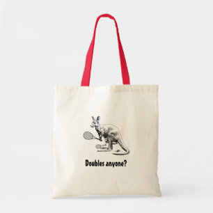 Doubles Anyone? Kangaroo Tennis Tote Bag