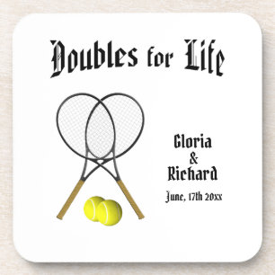 Doubles for  Life Tennis Wedding Coaster