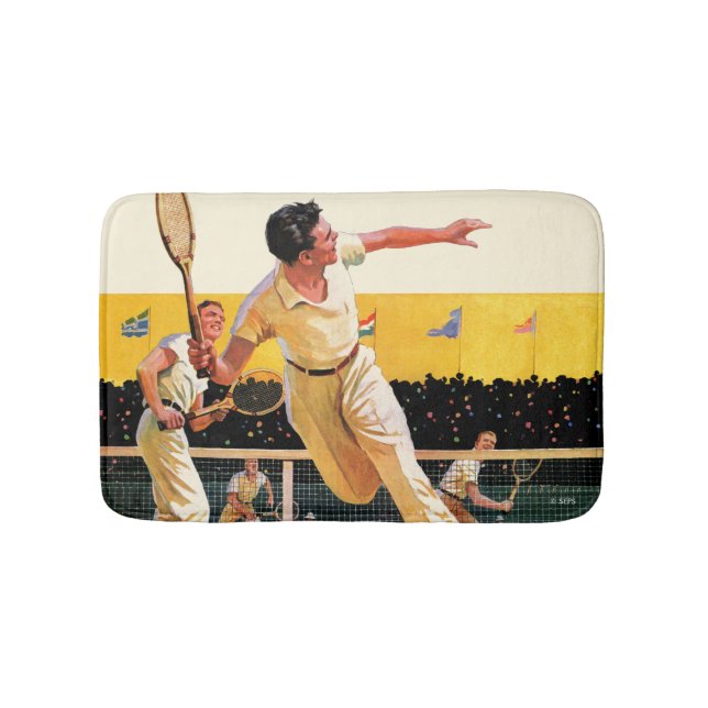 Doubles Tennis Match Bath Mat (Front)