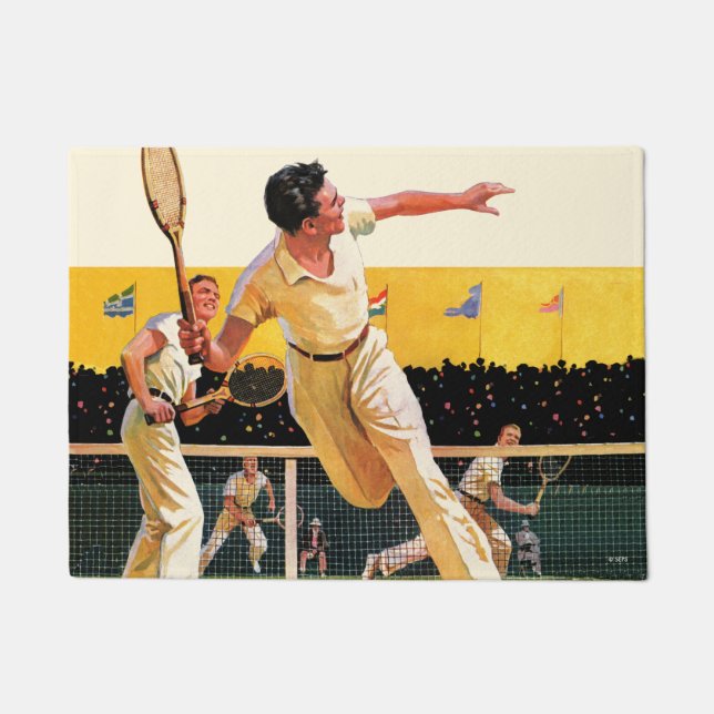 Doubles Tennis Match Doormat (Front)