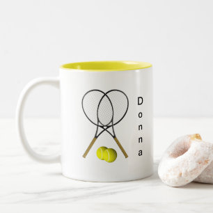 Doubles Tennis Personalised Sport Two-Tone Coffee Mug