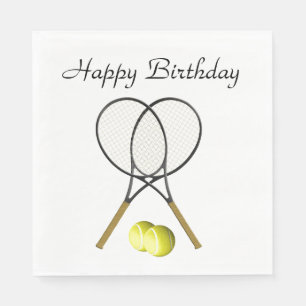 Doubles Tennis Sport Birthday Napkin