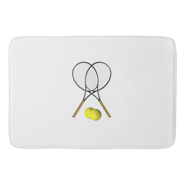 Doubles Tennis Sport Theme Bath Mat (Front)
