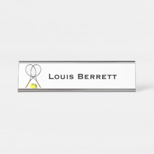 Doubles Tennis Sport Theme Desk Name Plate
