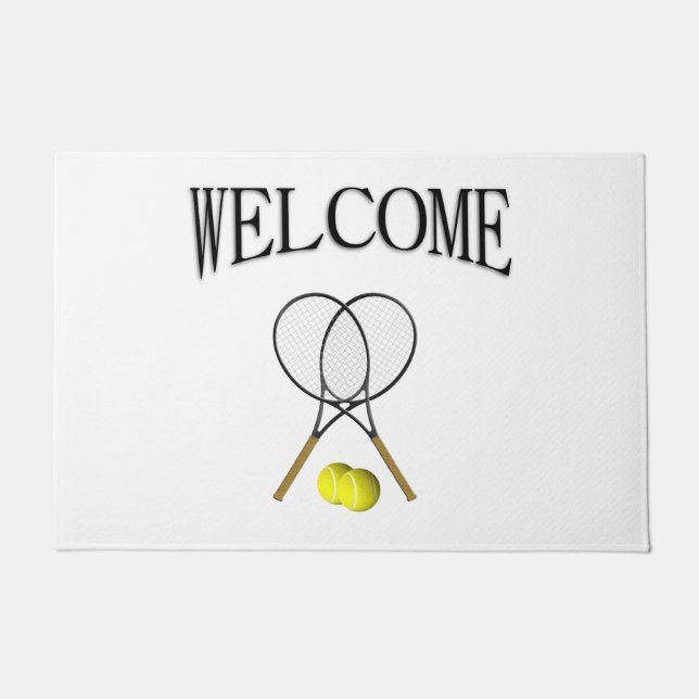 Doubles Tennis Sport Theme Doormat (Front)