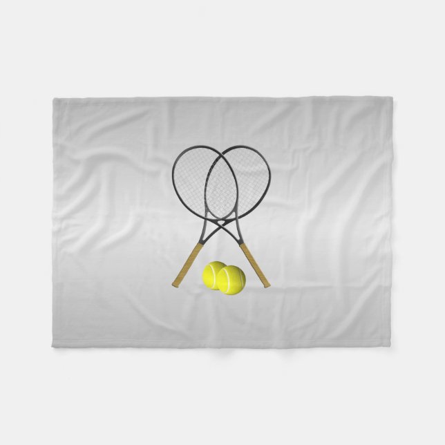 Doubles Tennis Sport Theme Fleece Blanket (Front (Horizontal))