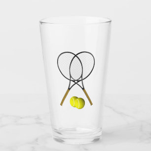 Doubles Tennis Sport Theme Glass