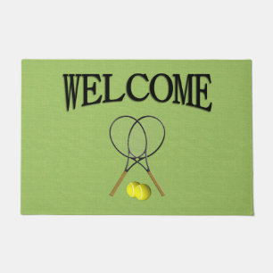 Doubles Tennis Sport Theme Green Doormat