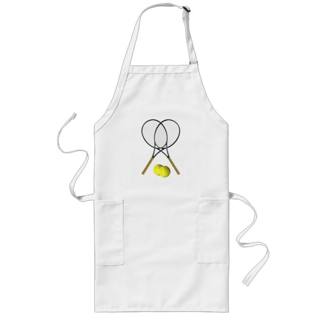 Doubles Tennis Sport Theme Long Apron (Front)