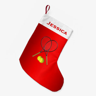 Doubles Tennis Sport Theme Small Christmas Stocking
