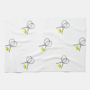 Doubles Tennis Sport Theme Tea Towel