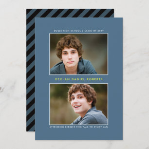 Doubly Striped Graduation Announcement