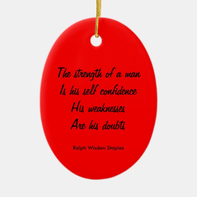 Doubt and self confidence ceramic tree decoration (Front)
