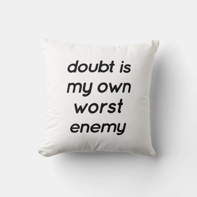 Doubt Throw Pillow (Front)