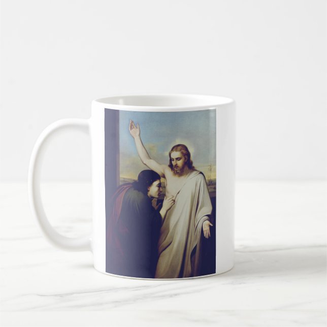 Doubting Saint Thomas Apostle of Honest Faith Coffee Mug (Left)