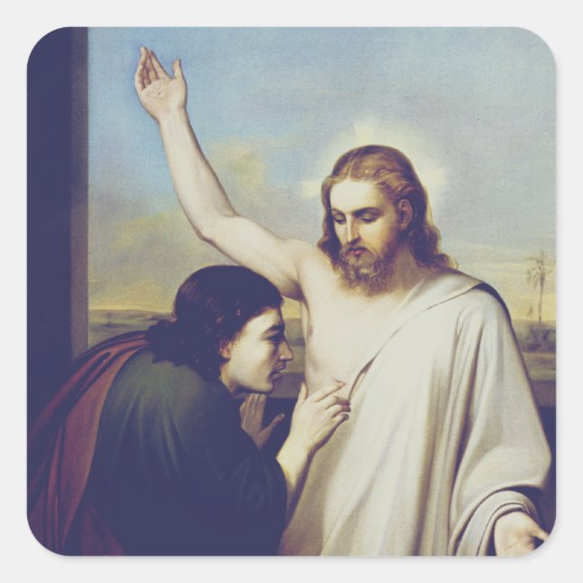 Doubting Saint Thomas Apostle of Honest Faith Square Sticker (Front)