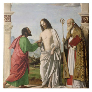 Doubting Thomas with St. Magnus, c.1504-05 Tile