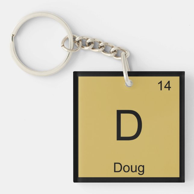 Doug Name Chemistry Element Periodic Table Key Ring (Front)
