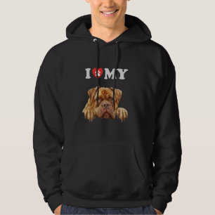 Douge de Bordeaux I Heart My Dog Funny Dog Lover Hoodie