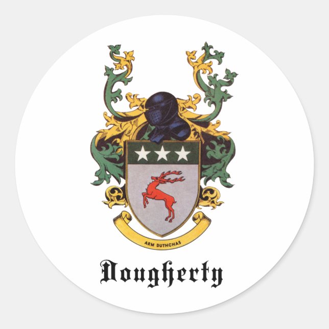 Dougherty Coat of Arms Classic Round Sticker (Front)